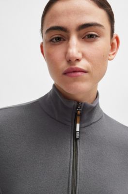 Equestrian logo-patch sweatshirt in fleece, Silver