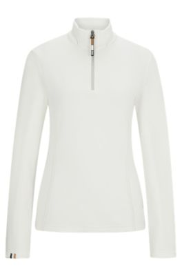 Equestrian logo-patch sweatshirt in fleece, White