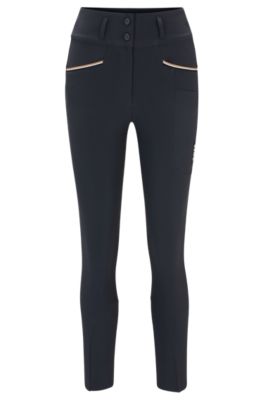 Equestrian full-grip breeches with high waist, Silver
