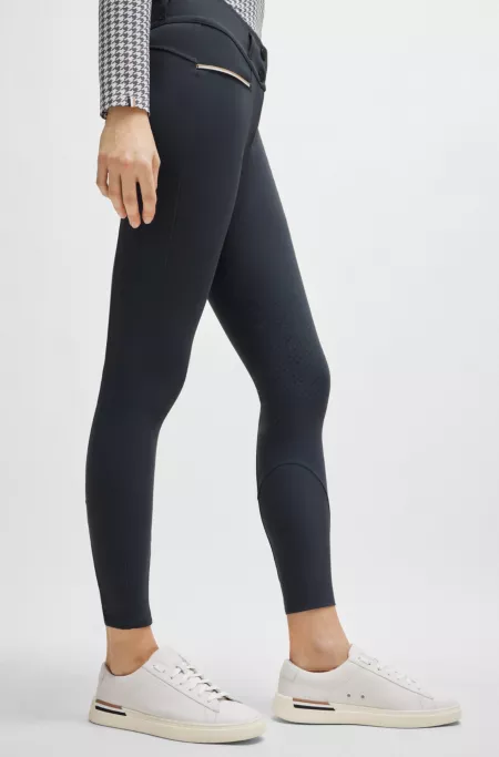 Equestrian knee-grip breeches with high waist