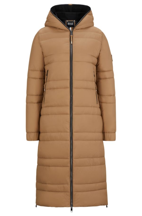 Equestrian long puffer jacket with side zips - image 2