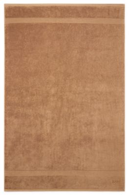 Aegean-cotton bath sheet with tonal logo, Brown