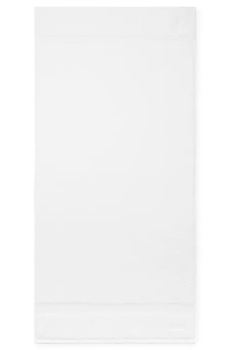 White cotton bath towel with embroidered logo