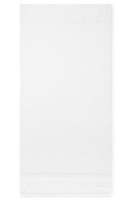 White cotton bath towel with embroidered logo, White