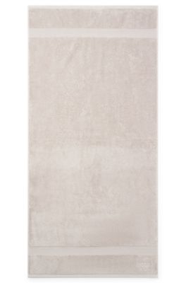Cotton bath towel with tonal embroidered logo, Black