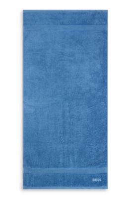Cotton bath towel with tonal embroidered logo, Dark Blue