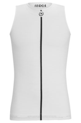 BOSS x ASSOS sleeveless cooling base layer with branding, White