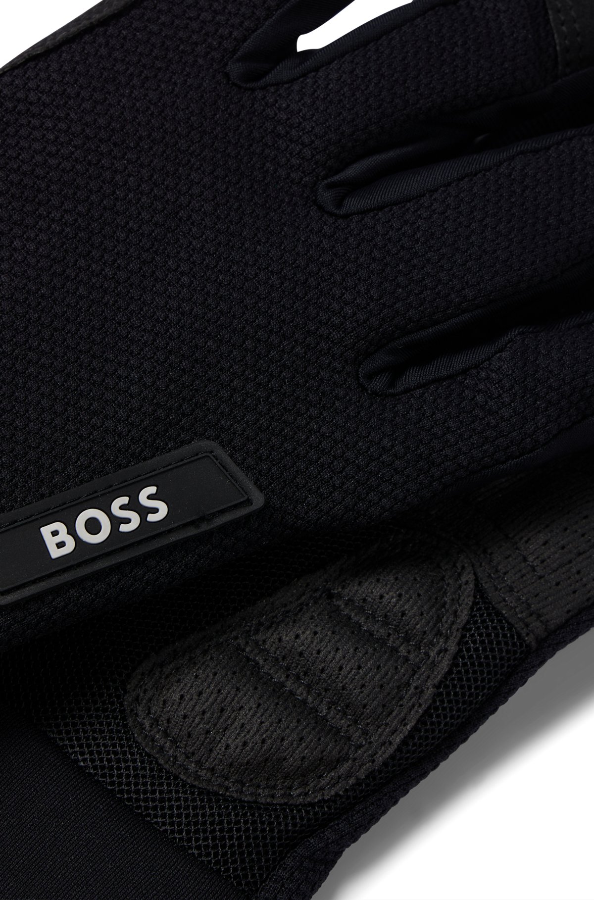 BOSS x ASSOS supportive full-finger gloves with 3D mesh palm, Black