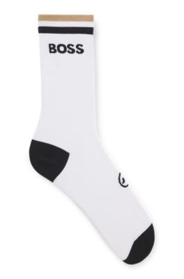 BOSS x ASSOS moisture-wicking cycling socks with seamless construction, White