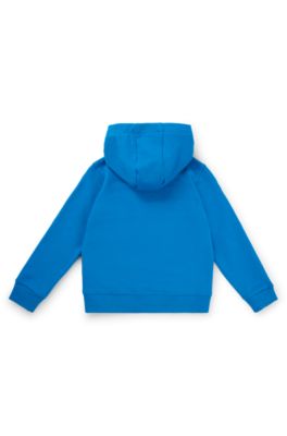 Kids' stacked-logo hoodie in a cotton blend, Blue