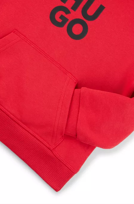 Kids' stacked-logo hoodie in a cotton blend