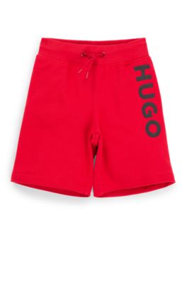 Kids' logo-print shorts in a cotton blend, Red
