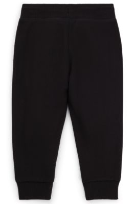 Kids' logo-print tracksuit bottoms in a cotton blend, Black
