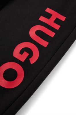 Kids' logo-print tracksuit bottoms in a cotton blend, Black