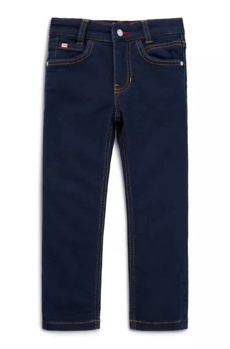 Kids' blue slim-fit jeans in knitted denim