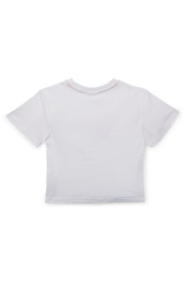 Kids' seasonal-logo T-shirt in cotton jersey, White