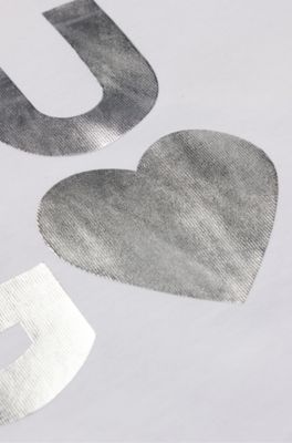 Kids' seasonal-logo T-shirt in cotton jersey, White