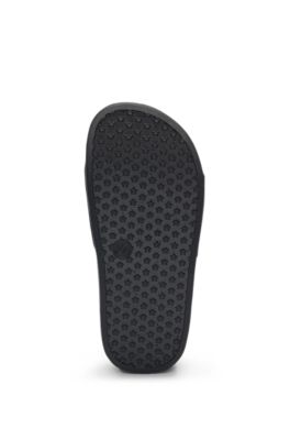 Kids' logo-strap slides in PVC, Black