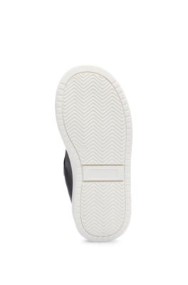 Kids' flame-artwork trainers in nappa leather, Black