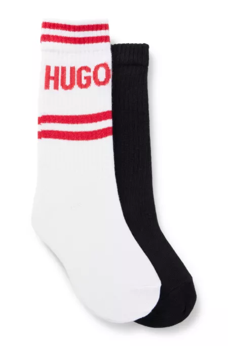Two-pack of kids' logo-detail socks in a cotton blend