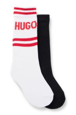 Two-pack of kids' logo-detail socks in a cotton blend, Black