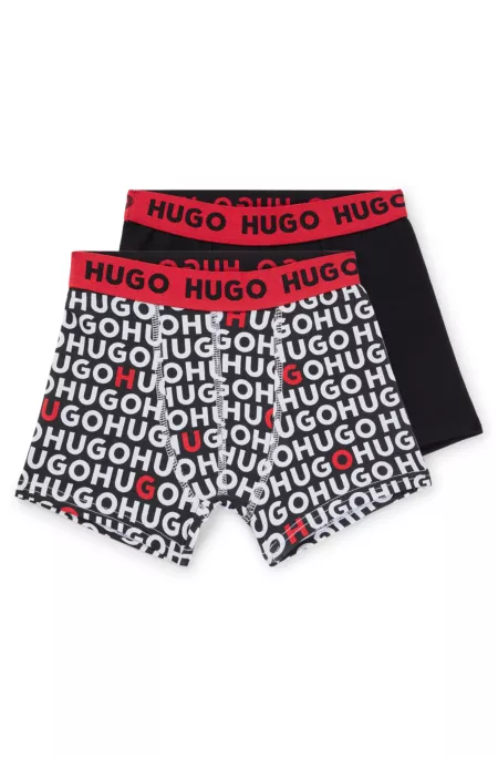 Two-pack of kids' stretch-cotton boxer shorts