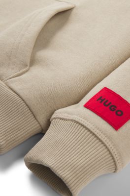 Sudadera de algod&oacute;n para ni&ntilde;os con capucha y logo de temporada, Beige claro