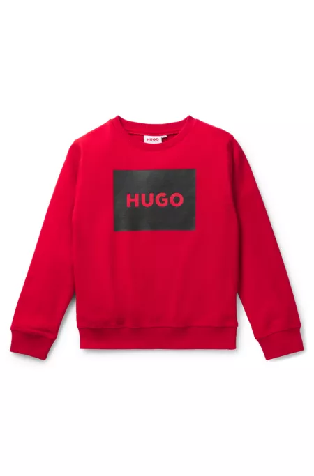 Kids' sweatshirt with squared logo print