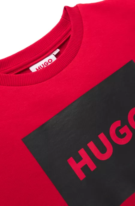 Kids' sweatshirt with squared logo print