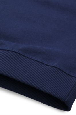 Sudadera para ni&ntilde;os en algod&oacute;n con capucha y detalle de logo apilado, Azul oscuro