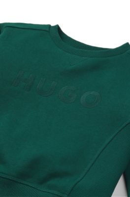 Sudadera de algod&oacute;n para ni&ntilde;os con logo bordado, Verde