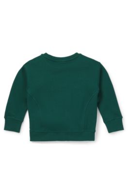 Sudadera de algod&oacute;n para ni&ntilde;os con logo bordado, Verde