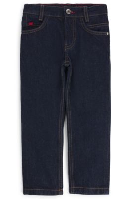 Kids' regular-fit jeans in blue denim, Dark Blue
