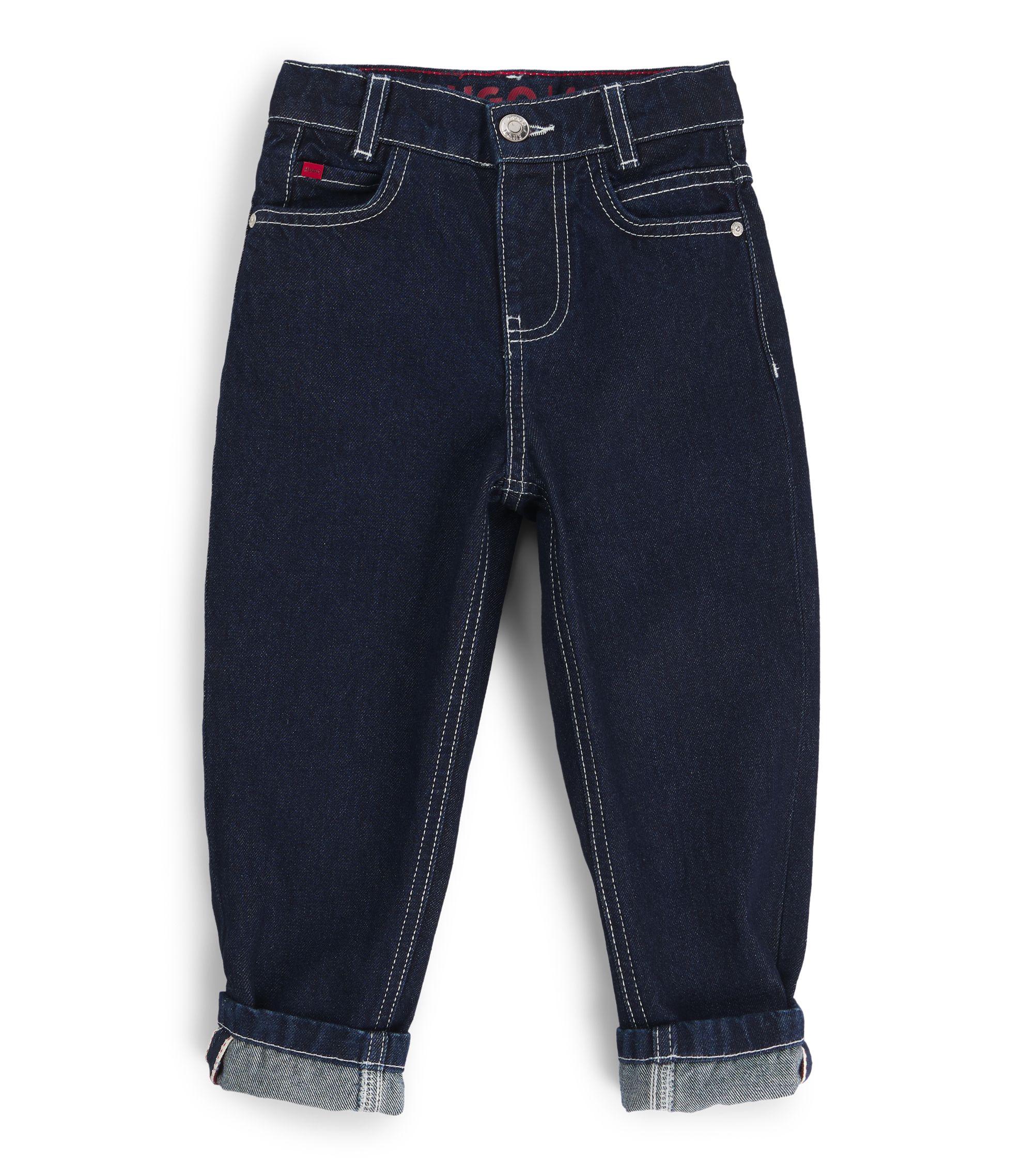 Kids' loose-fit jeans in blue rinse-washed denim