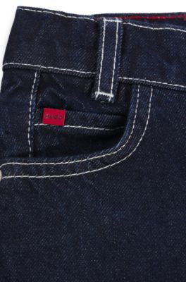 Jeans loose fit para ni&ntilde;os en denim azul lavado, Azul oscuro