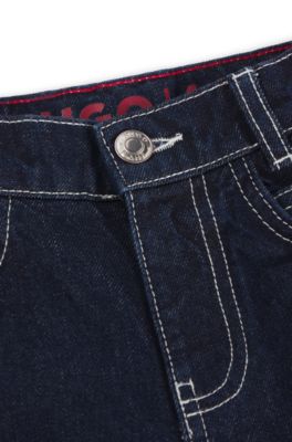Jeans loose fit para ni&ntilde;os en denim azul lavado, Azul oscuro