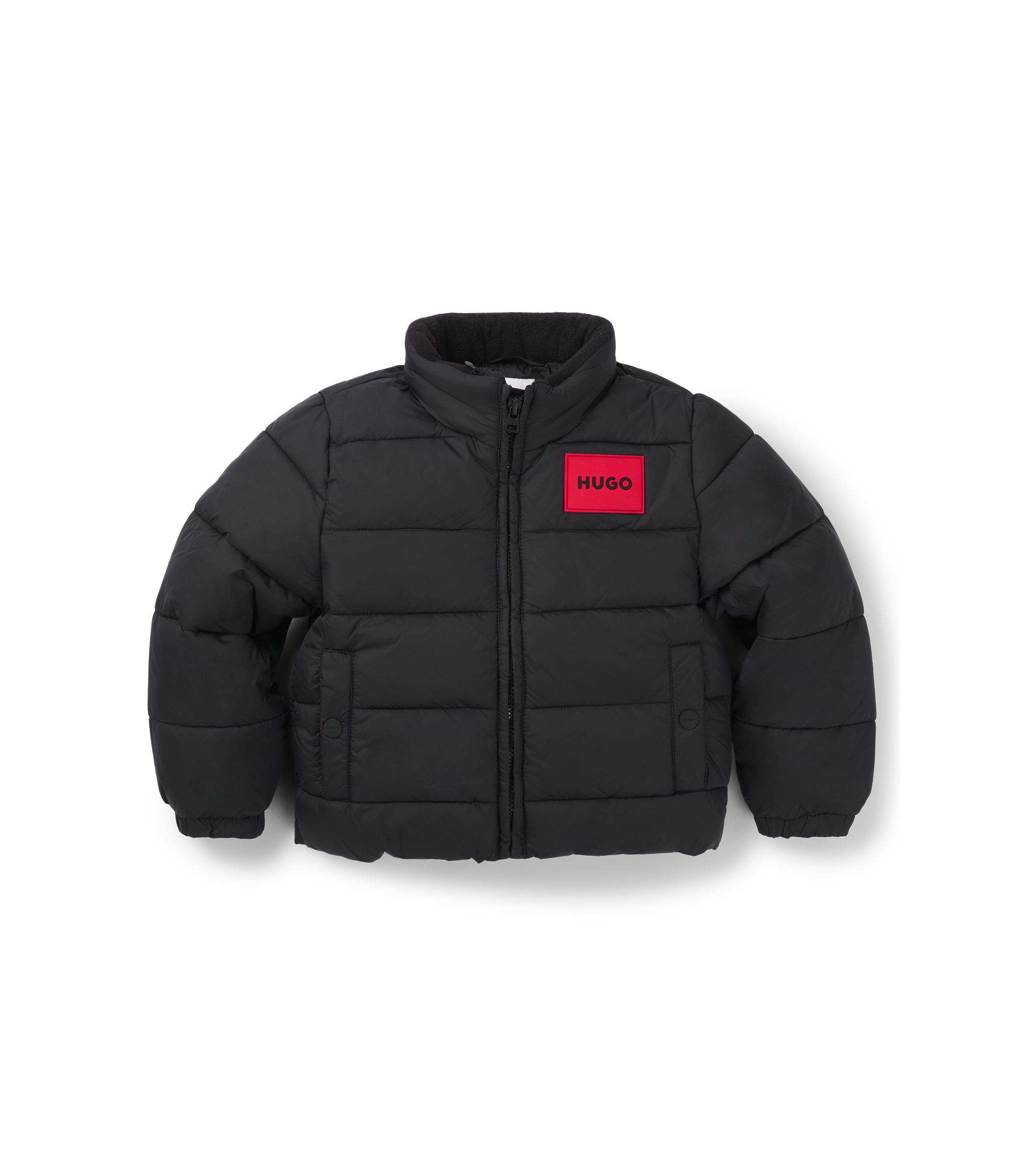 Kids' water-repellent puffer jacket with hidden hood