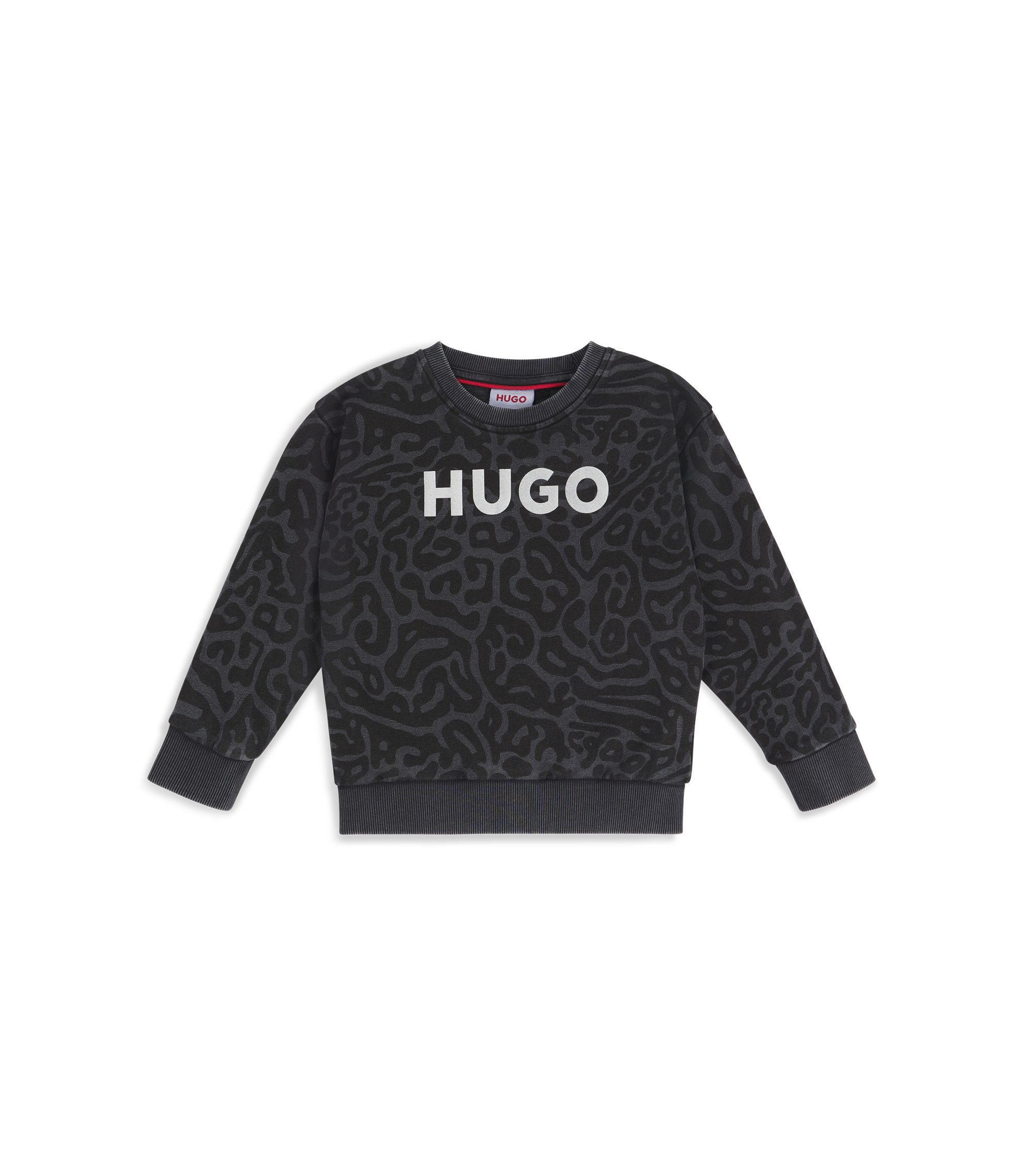 Kids' cheetah-print sweatshirt with rear zip