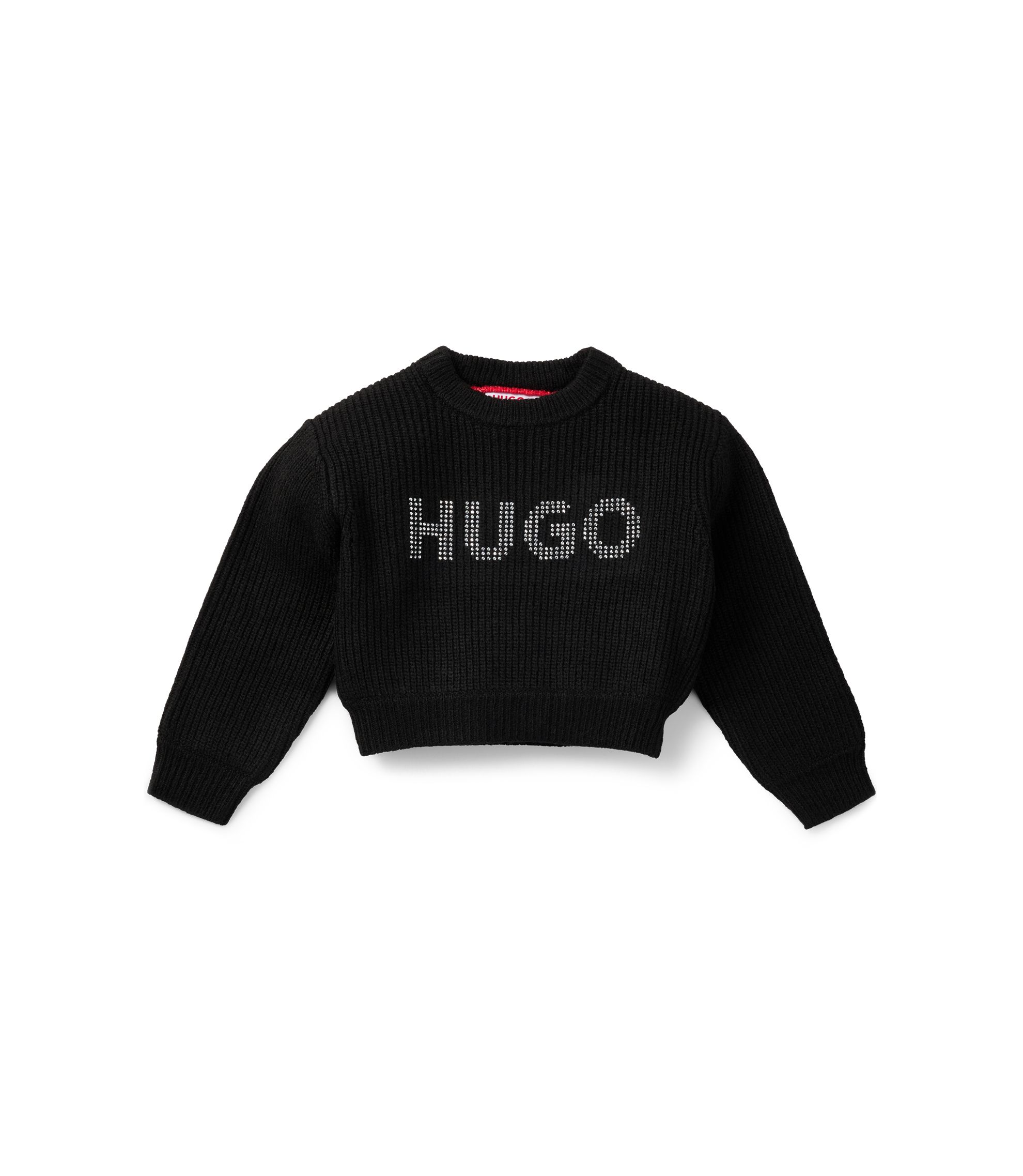 Kids' cropped sweater with studded logo