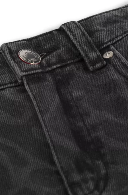 Kids' relaxed-fit jeans in cheetah-print denim