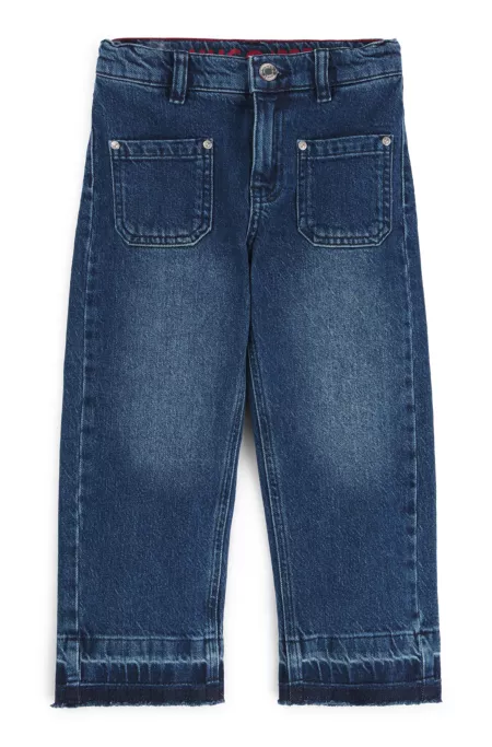 Kids' relaxed-fit jeans in blue stretch denim