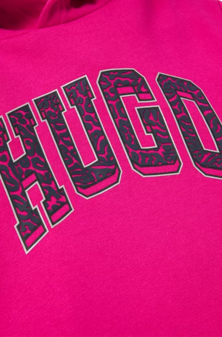 Kids' long hoodie with varsity-style logo