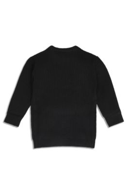 Vestido de punto para ni&ntilde;os con logo tachonado, Negro