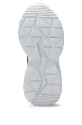 Kids' trainers in ripstop fabric and faux nubuck, Black