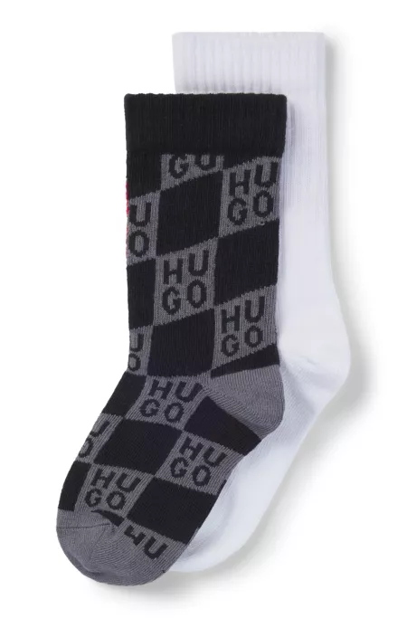 Kids' two-pack of socks with red logo labels