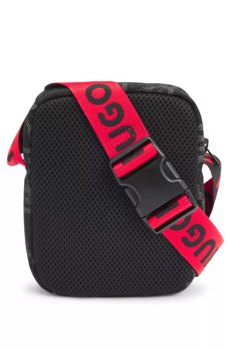Kids' messenger bag with stacked-logo print