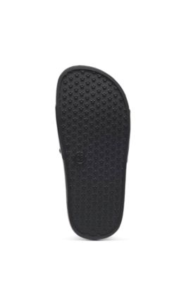 Kids' slides with logo badge, Black