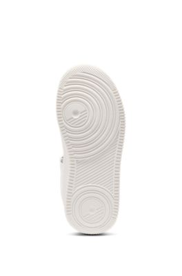 Kids' trainers in faux leather and mesh, White