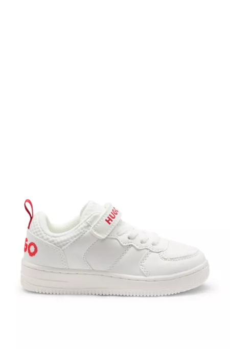 Kids' trainers in faux leather and mesh