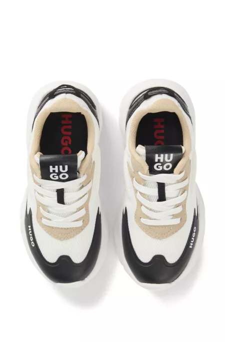 Kids' trainers in canvas and faux leather